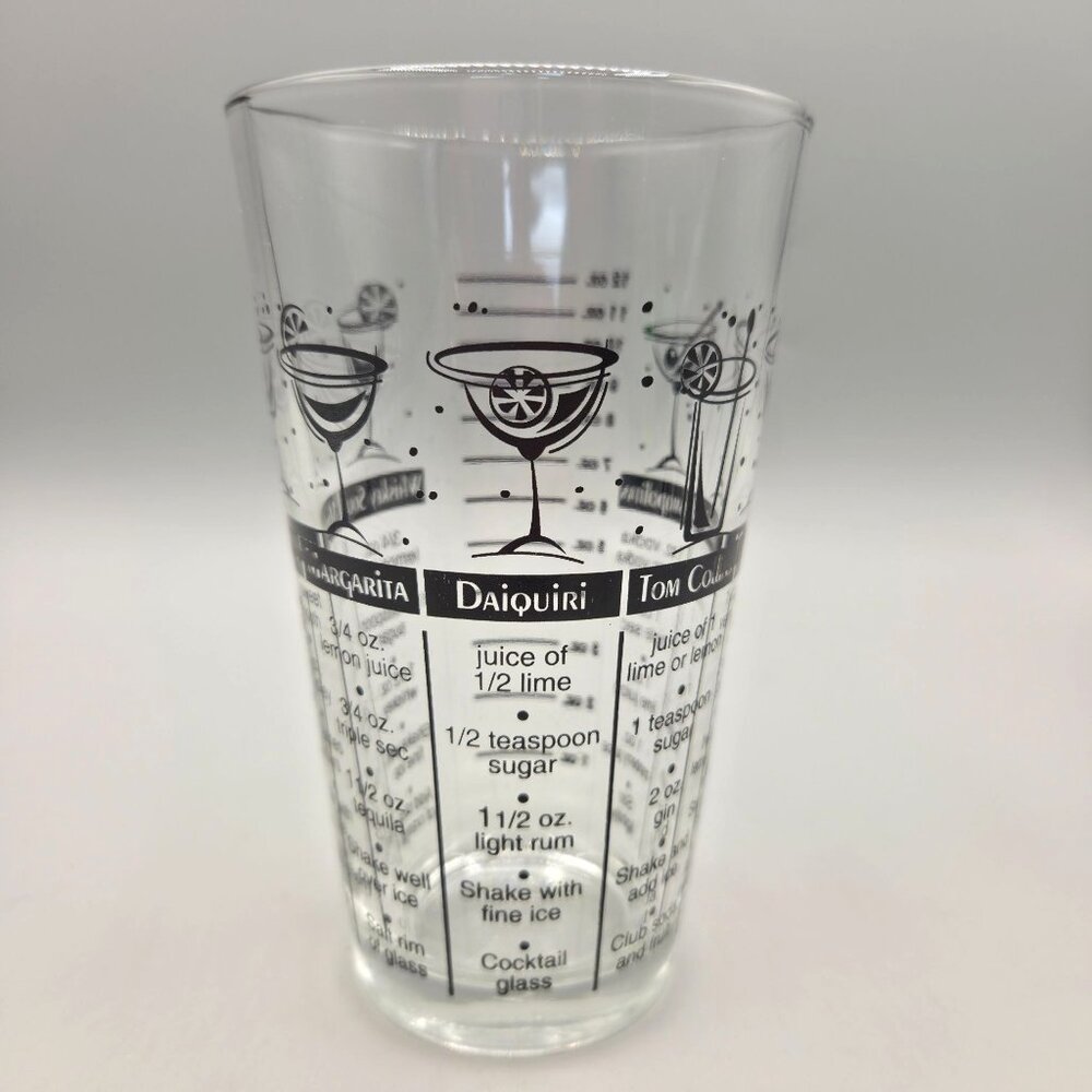 1960s Libbey Cocktail Recipe Mixing Glass Printed Recipes Martini Margarita